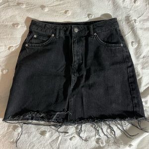 Topshop Black Denim Skirt